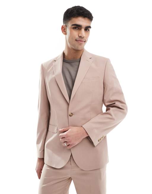 Chaqueta de traje rosa polvoriento de corte slim de ASOS DESIGN