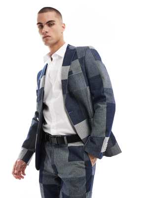 Chaqueta de traje vaquera con diseño de parches de Twisted Tailor (parte de un conjunto) - view 1