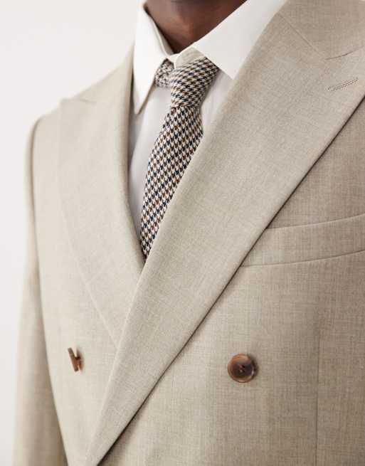 Chaqueta de traje verde claro melange de corte slim con doble botonadura de ASOS DESIGN, 5 de 5
