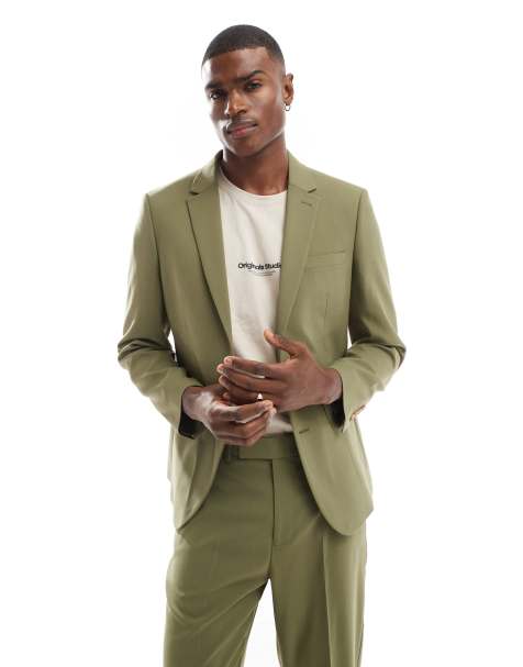 Chaqueta de traje verde oscuro de corte slim de ASOS DESIGN - view 1