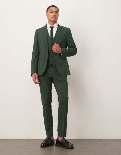 Chaqueta de traje verde oscuro entallada de ASOS DESIGN, 2 de 5