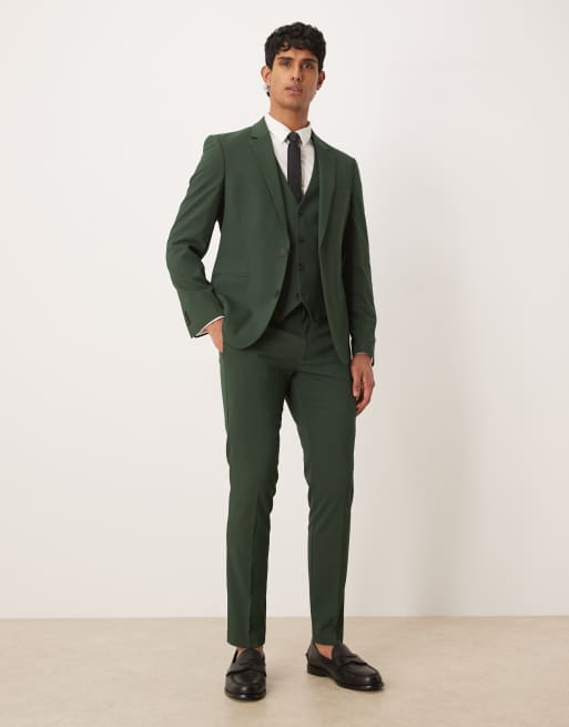 Chaqueta de traje verde oscuro entallada de ASOS DESIGN, 2 de 5