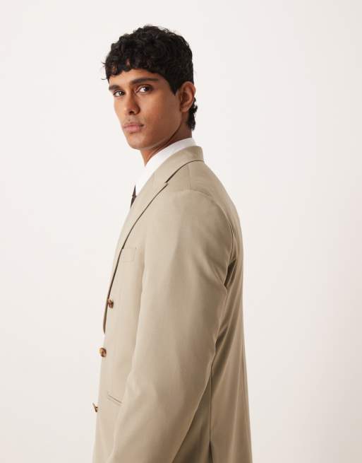 Chaqueta de traje verde salvia de corte estándar con doble botonadura de ASOS DESIGN, 3 de 5
