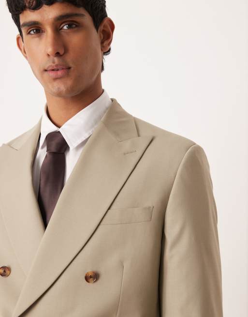 Chaqueta de traje verde salvia de corte estándar con doble botonadura de ASOS DESIGN, 5 de 5