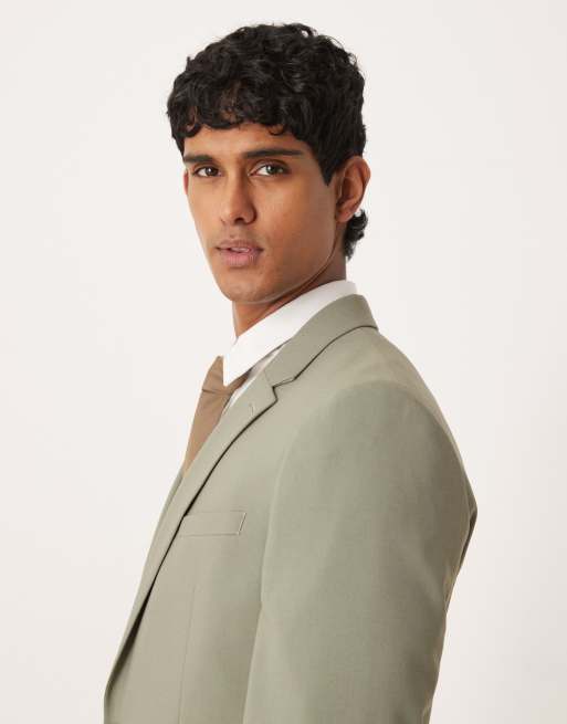 Chaqueta de traje verde salvia de corte slim de ASOS DESIGN, 4 de 5