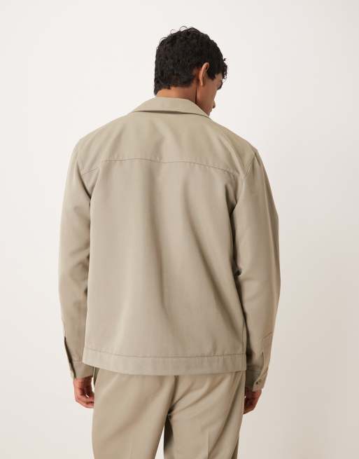 Chaqueta de vestir verde salvia estilo camisa con cuello de solapas de ASOS DESIGN (parte de un conjunto), 3 de 5