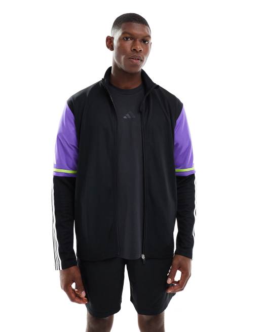 Chaqueta deportiva negra y morado intenso Squadra 25 de adidas Football