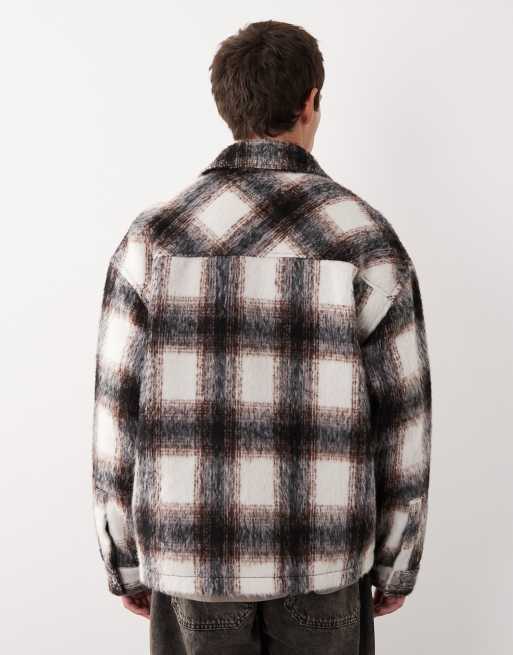 Chaqueta estilo camisa guateada a cuadros sombreados de ASOS COLLECTIVE, 3 de 7