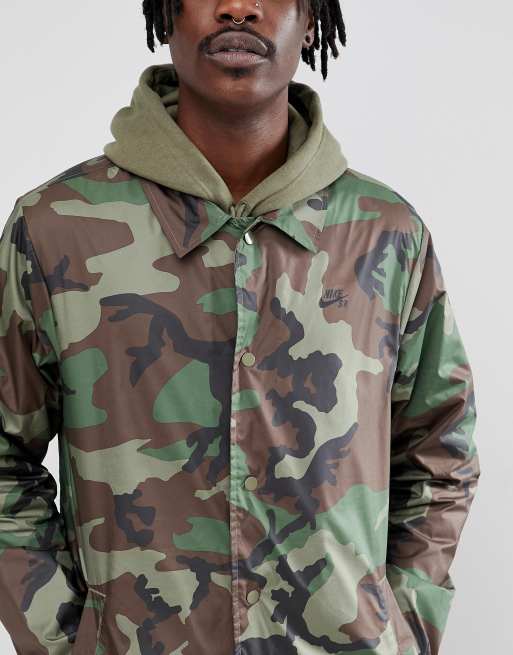 esposas cemento Menos Chaqueta estilo entrenador verde de camuflaje de Nike SB | ASOS