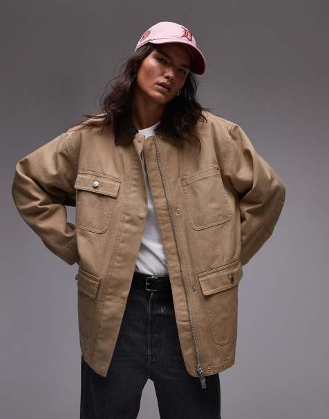 Chaqueta extragrande acolchada de estilo worker campero con bolsillos con solapa y cuello en contraste de ARKET - view 1