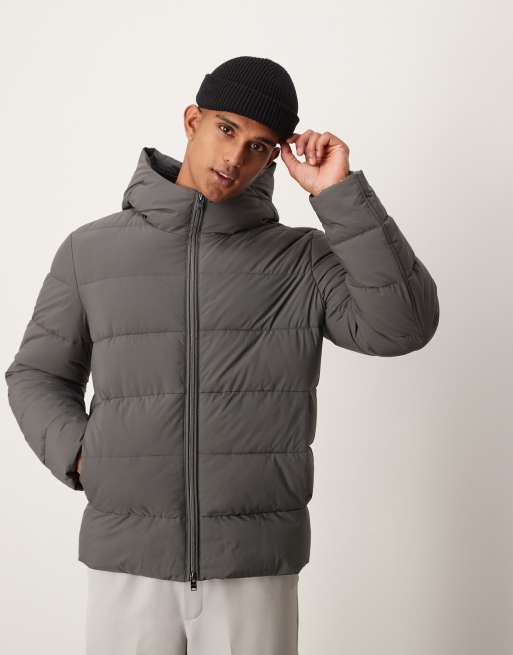 Chaqueta gris carbón acolchado con capucha Technology de Mango