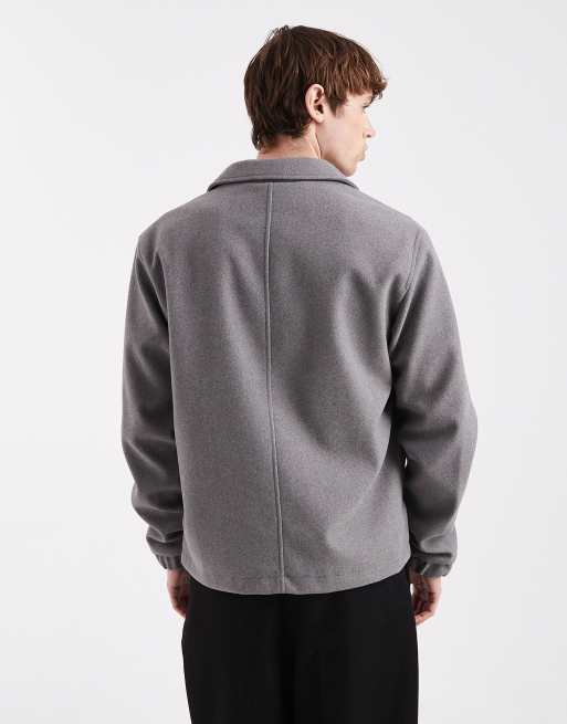 Chaqueta gris con cremallera y acabado cepillado de JJ Rebel, 3 de 5