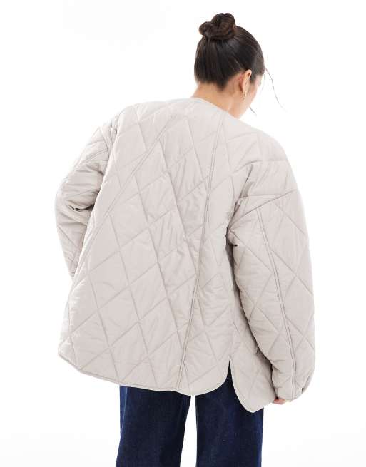 Chaqueta gris ligera guateada de PIECES, 3 de 4
