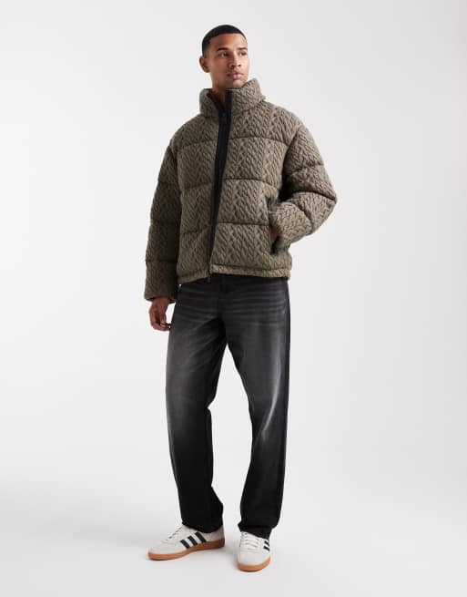 Chaqueta gris medio acolchada de mezcla de lana Benovo de HUGO RED, 2 de 5