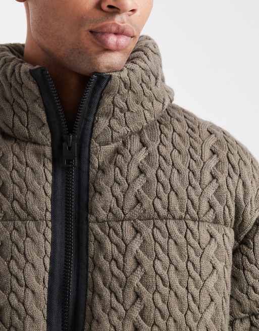 Chaqueta gris medio acolchada de mezcla de lana Benovo de HUGO RED, 5 de 5