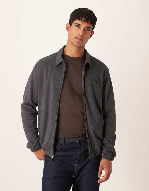 Chaqueta gris oscuro jaspeado con patrón de espiga de tejido de sudadera Bayport de Polo Ralph Lauren - view 1