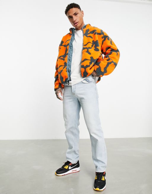 Chaqueta gris tipo sherpa reversible Adamson de Obey, 4 de 4