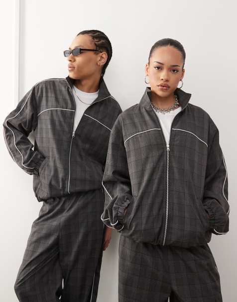 Chaqueta Harrington a cuadros deportivos de COLLUSION Unisex (parte de un conjunto) - view 1