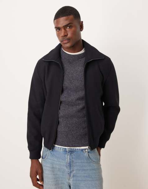 Chaqueta Harrington azul marino con cremallera de Mango - view 1