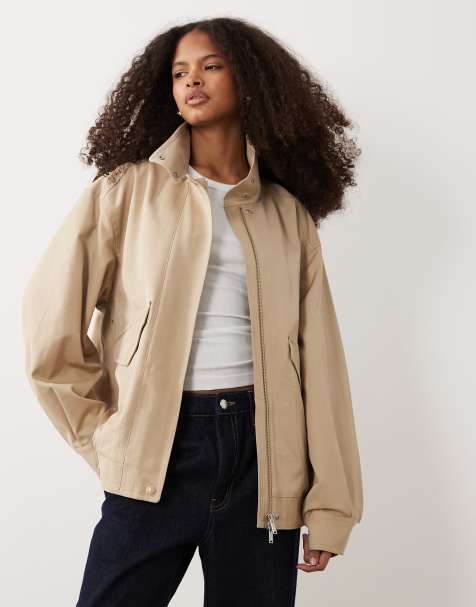 Chaqueta Harrington beis estilo bomber con cuello alzado de ARKET - view 1