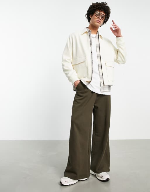 Chaqueta Harrington blanco hueso de vestir de Topman