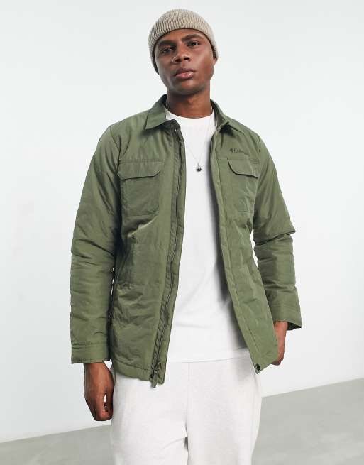 Chaqueta Harrington caqui estilo camisa aislante de Columbia