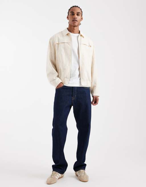 Chaqueta Harrington color crudo de algodón texturizado de ASOS DESIGN , 2 de 5