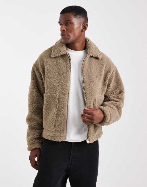 Chaqueta Harrington color piedra de borreguito de ASOS DESIGN - view 1