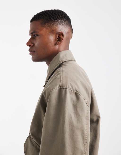 Chaqueta Harrington color piedra encerada de ASOS DESIGN , 4 de 5