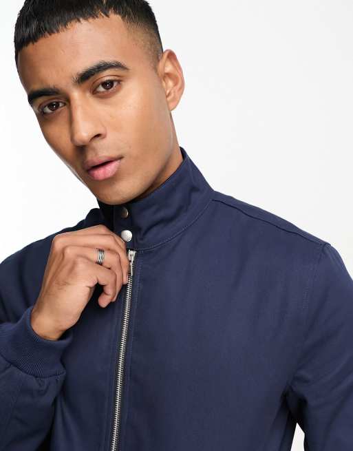 Chaqueta Harrington con cuello alzado en azul marino de ASOS DESIGN, 4 de 4