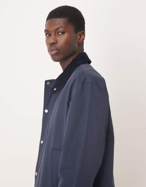 Chaqueta Harrington con cuello de pana en azul marino de ASOS DESIGN, 4 de 5