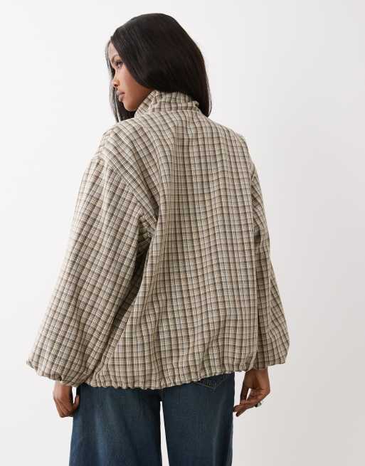 Chaqueta Harrington de estilo casual a cuadros con cuello alzado de ASOS DESIGN, 2 de 4