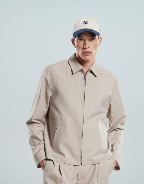 Chaqueta Harrington de vestir beis microtexturizada de ASOS DESIGN (parte de un conjunto) - view 1