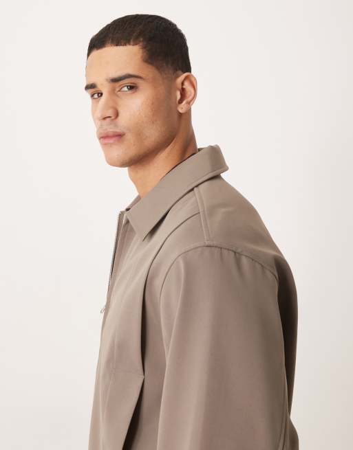 Chaqueta Harrington de vestir color piedra oscuro holgada de ASOS DESIGN, 4 de 5