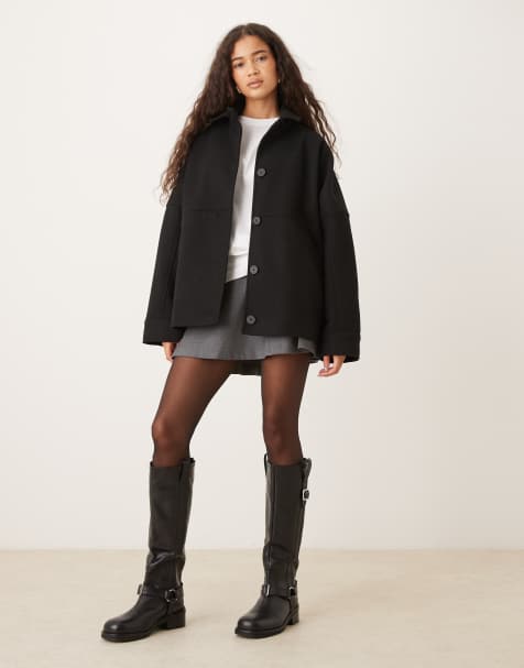 Chaqueta Harrington de vestir negra holgada de ASOS DESIGN - view 1