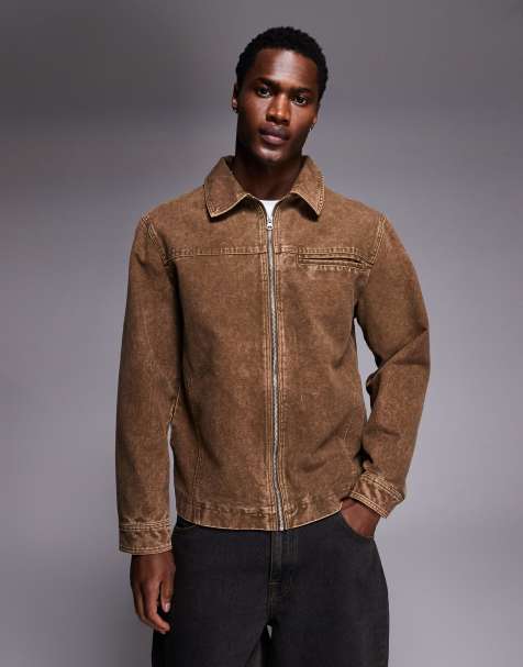 Chaqueta Harrington marrón lavado de ASOS DESIGN - view 1