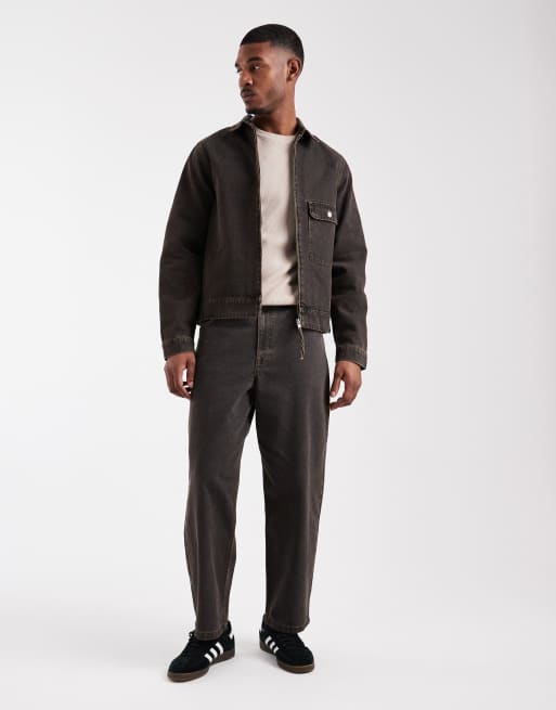 Chaqueta Harrington vaquera marrón de ASOS DESIGN (parte de un conjunto), 2 de 5