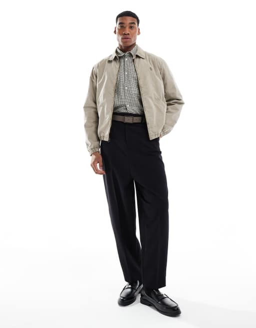 Chaqueta Harrington verde oliva con logo de popelina Icon Bayport