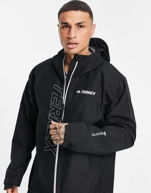 bienestar ácido Calificación Chaqueta impermeable negra Terrex Gore-Tex Paclite de adidas | ASOS