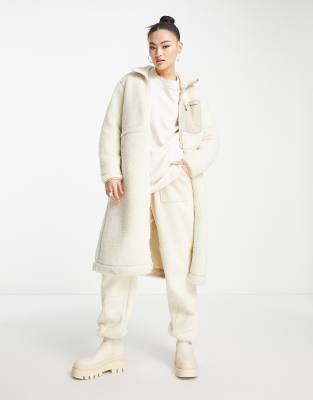 Felpa Con Cerniera Donna In Pile Sherpa Oversize | Giacca Da Casa Calda Con Cappuccio E Tasche | Taglie Forti Disponibili | Micropile Morbido Invernale - 3