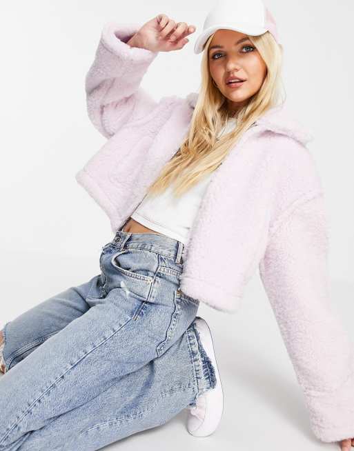 Chaqueta lila con cremallera de borreguito de ASOS DESIGN, 2 de 4