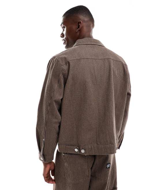 Chaqueta marrón a rayas de corte estándar con botones de Santa Cruz (parte de un conjunto), 3 de 5