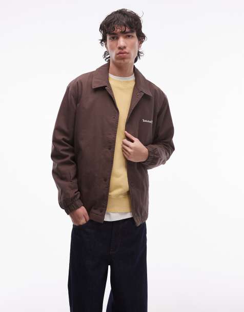 Chaqueta marrón aislante de estilo entrenador de lona lavada de Timberland - view 1