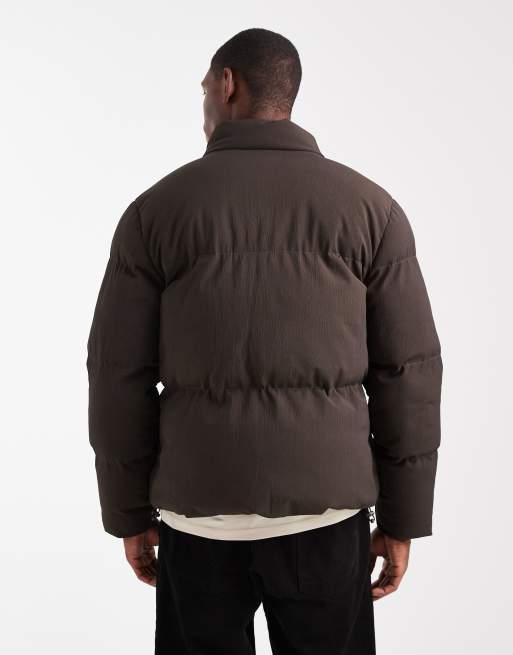 Chaqueta marrón chocolate acolchada de tejido texturizado de Brave Soul, 3 de 5
