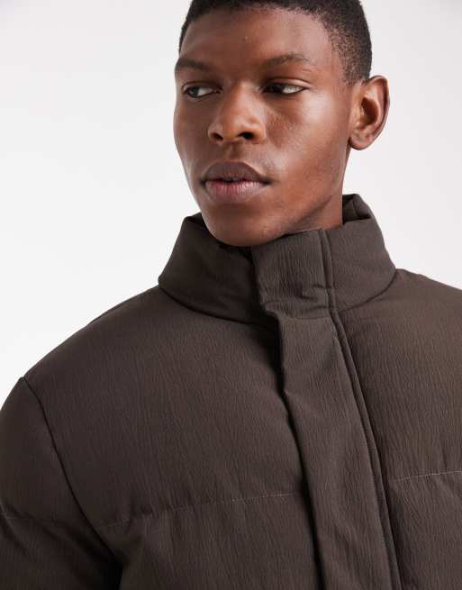Chaqueta marrón chocolate acolchada de tejido texturizado de Brave Soul, 5 de 5