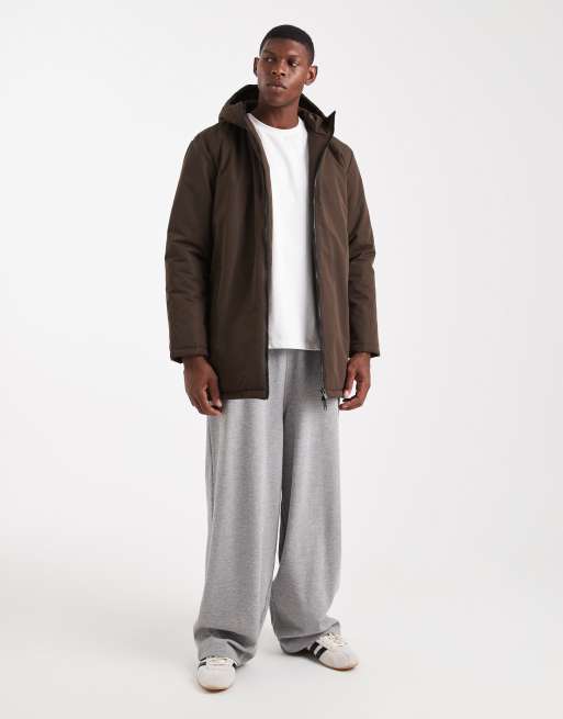 Chaqueta marrón chocolate con capucha y cremallera de Brave Soul, 2 de 5