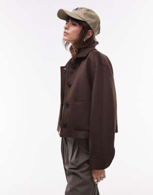 Chaqueta Calva Boxy Marrón Chocolate