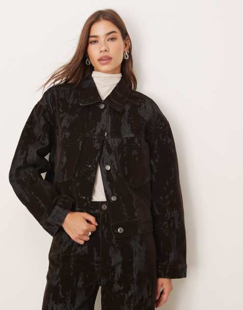 Chaqueta marrón chocolate texturizado de mezcla de algodón Olimpiap de Mango (parte de un conjunto) - view 1