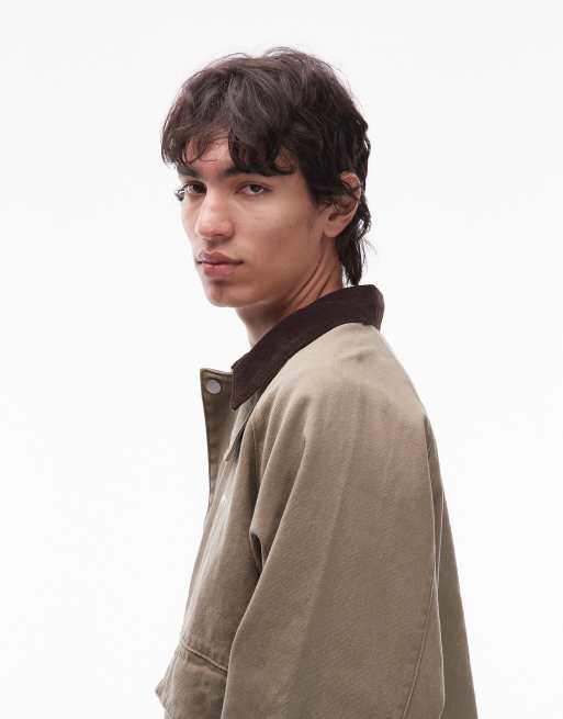 Chaqueta marrón claro de estilo worker Caden de Obey, 4 de 5