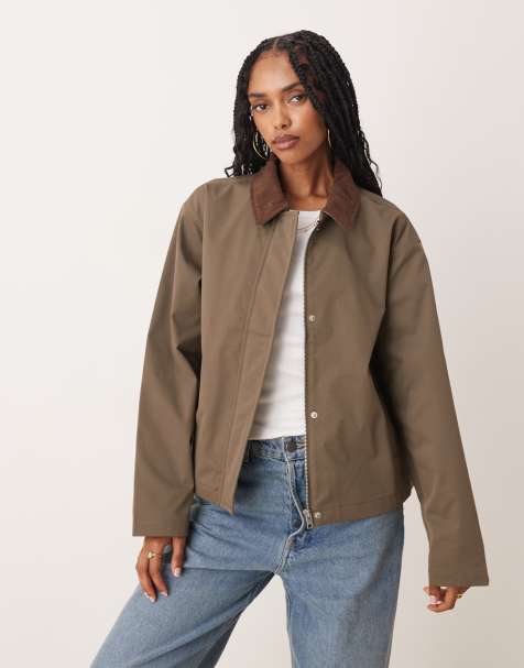 Chaqueta marrón de estilo worker campero con solapas de pana de JJXX - view 1